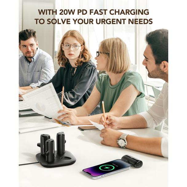 Powerbank Veger Pogo (W007CK) zestaw 4 x 5000 mAh czarny