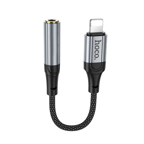 Adapter AUX Lightning do Jack 3,5 mm Hoco 0,12 m LS36A szary