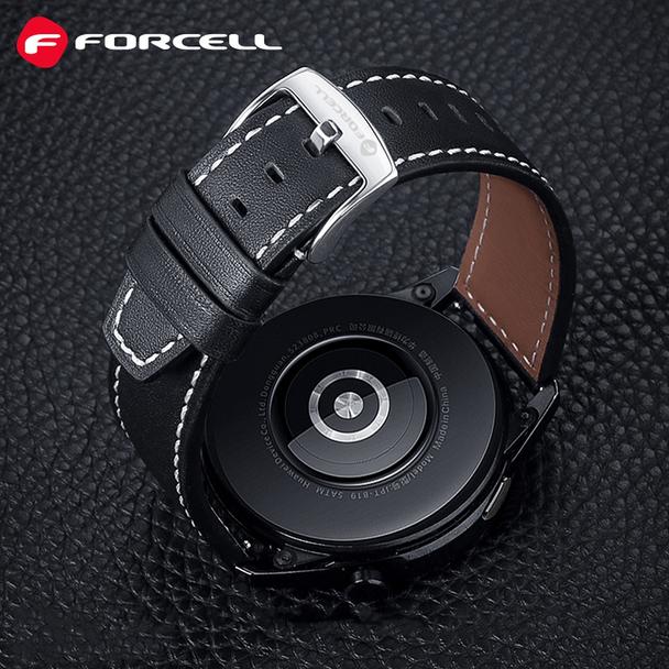 Pasek do Samsung Galaxy Watch Forcell F-Design FS21 dziurki skóra ekologiczna 22 mm brązowy