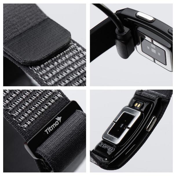 Inteligentny smart band z IP68, EKG, HR, HRV, BP, SPO2, Sleep & Strees monitor TITMO Loop I-110 czarny 0INT