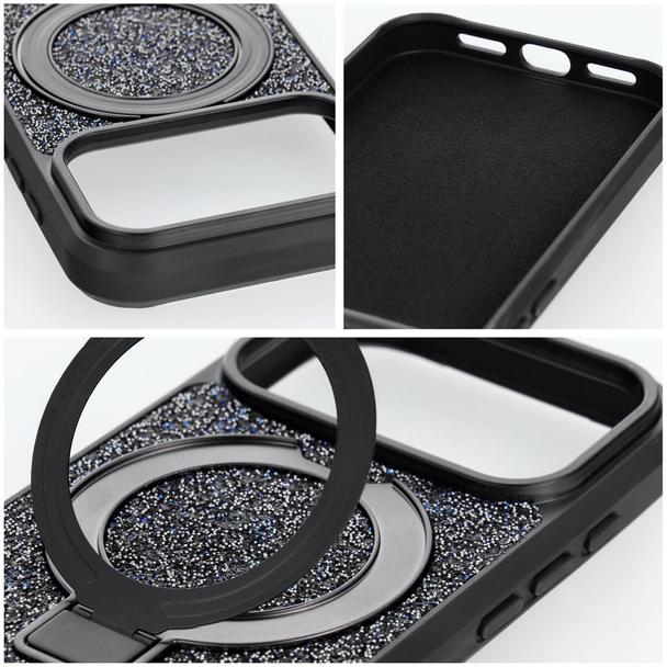Etui na iPhone 15 Quartz Circle Stand Mag Cover czarne