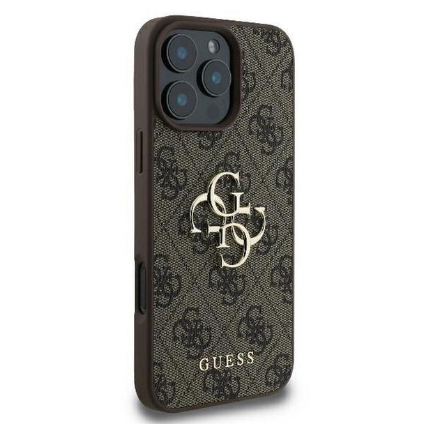 GUESS futerał do IPHONE 16 Pro Max GUHCP16X4GMGBR (4G PU Big Logo) brązowy