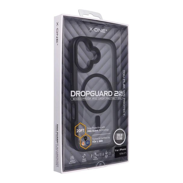 Etui X-ONE Dropguard 2S kompatybilny z MagSafe do iPhone 17 czarne transparentne 0INT
