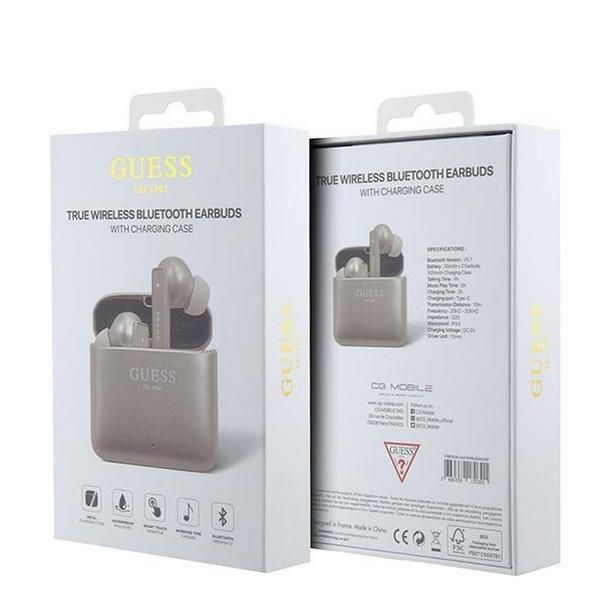 GUESS słuchawki bezprzewodowe bluetooth TWS + stacja dokująca GUTWSSU20ALEGP (Printed Logo) złoty róż
