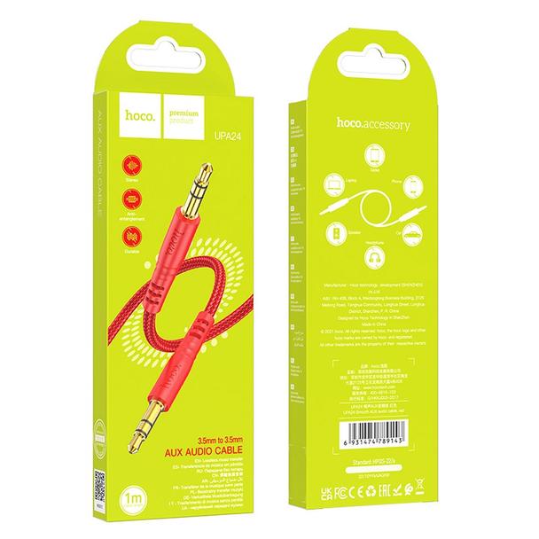 Kabel AUX Jack 3,5 mm do Jack 3,5 mm Hoco 1 m UPA24 czerwony