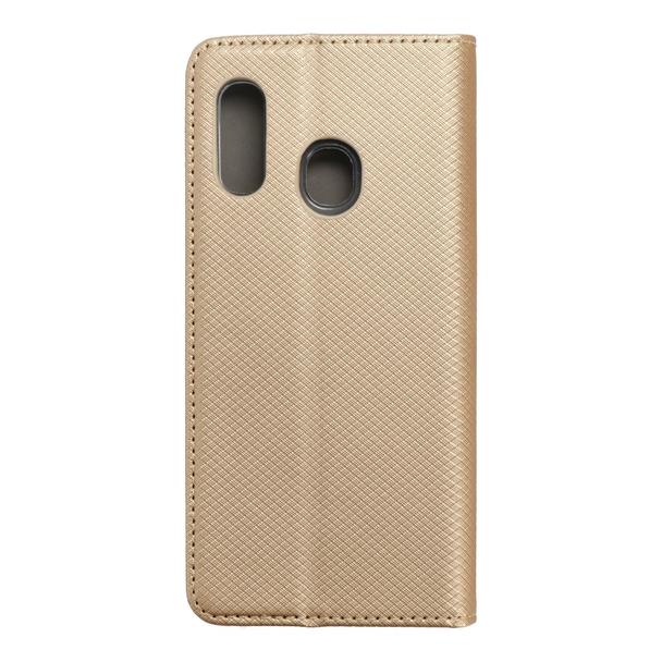 Etui z klapką na Samsung A20e Smart Case Book złote