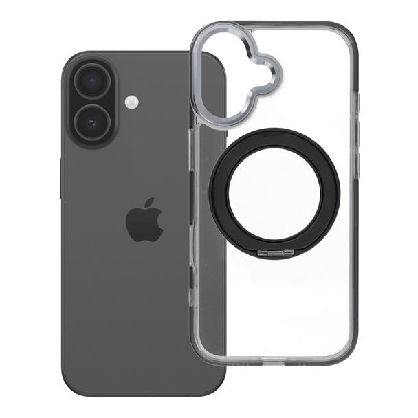 Etui na iPhone 17 Frame Circle Stand zgodne z MagSafe czarne