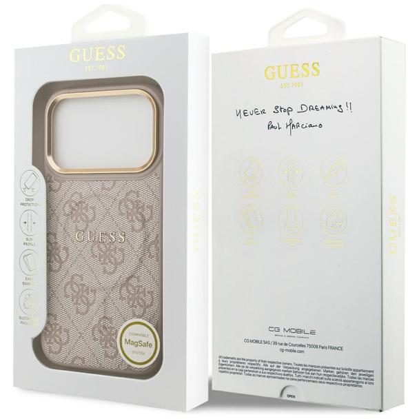 GUESS futerał do IPHONE 17 Pro kompatybilny z MagSafe GUHMP17LP4MSEGCP (PU 4G W/ Classic) różowy
