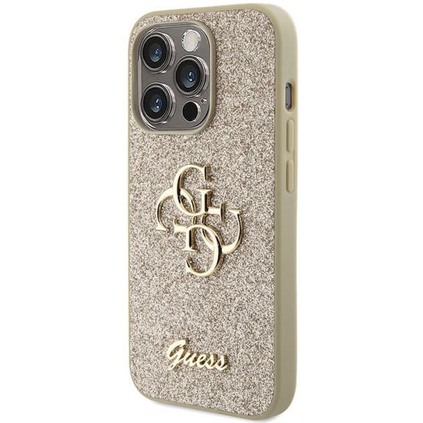 GUESS futerał do IPHONE 15 Pro Max GUHCP15XHG4SGD (Fixed Glitter Big 4G) złoty