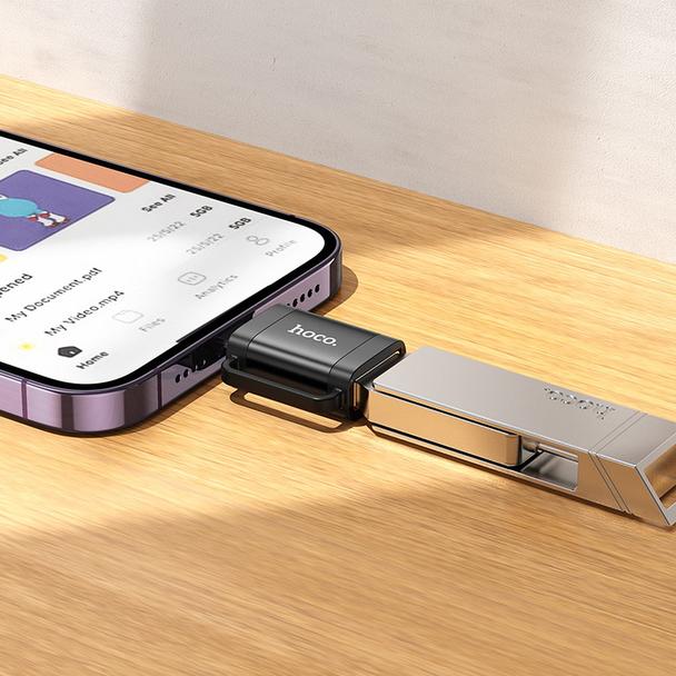 Adapter OTG Lightning do USB A Hoco UA31A czarny