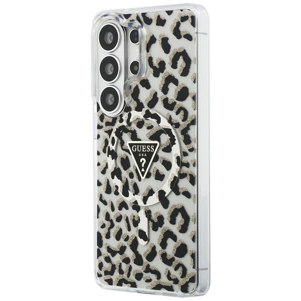 GUESS futerał do SAMSUNG S26 Ultra GUHMS26LHLEGTGLK (Magnetic IML Leopard Print Triangle) czarny