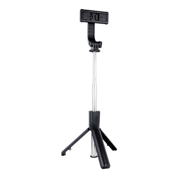 Uchwyt selfie z pilotem bezprzewodowym tripod F01 czarny
