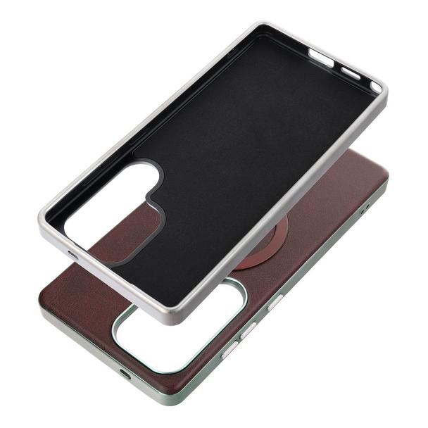 Futerał do Samsung A57 Gentleman Mag Cover zgodny z MagSafe brązowy