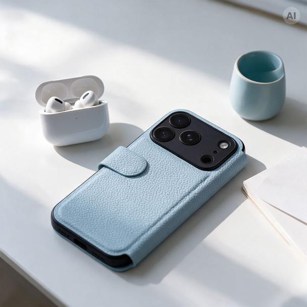 Etui z klapką na iPhone 17 PRO / 18 PRO Max Protect RFID jasnoniebieskie
