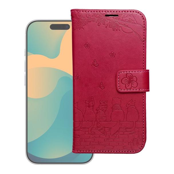 Etui z klapką na iPhone 17 Mezzo Book koty czerwone