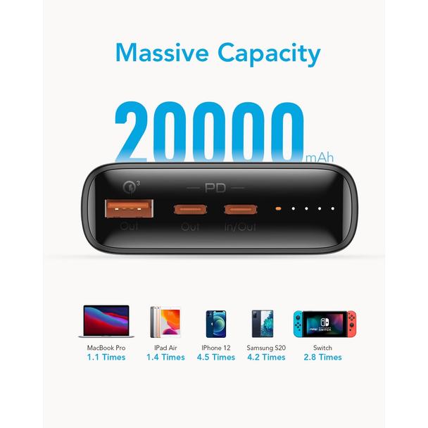 Powerbank Veger T100 (W2032C-100) PD QC3.0 5A 100W 20000 mAh czarny 0INT