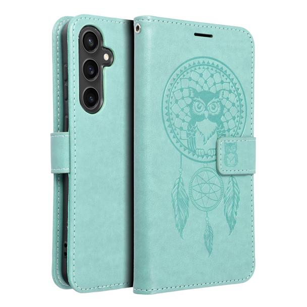 Etui z klapką na Samsung S23 FE Mezzo Book łapacz snów zielone