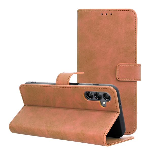 Etui z klapką na Samsung A14 4G / A14 5G Tender Book brązowe
