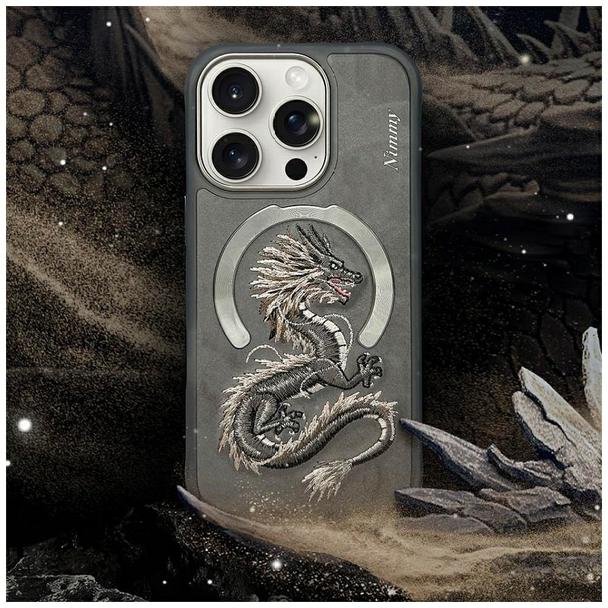 NIMMY futerał DRAGON kompatybilny z MagSafe do IPHONE 16 Pro Max szary