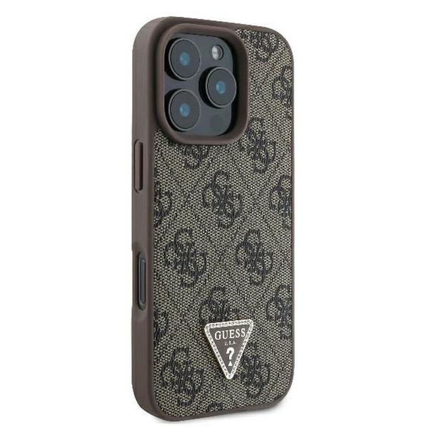 GUESS futerał do IPHONE 16 Pro GUHCP16LP4TDPW (PU Leather 4G Triangle Strass) brązowy