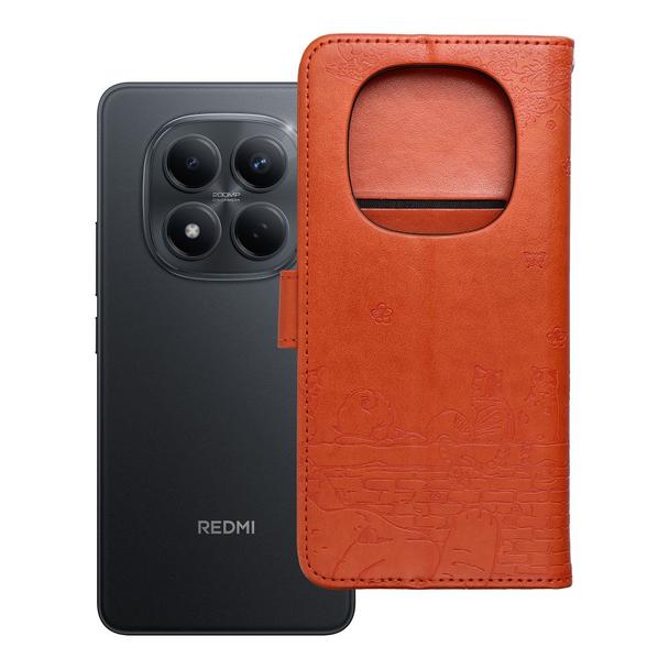 Etui z klapką na Redmi NOTE 15 5G Mezzo Book koty brązowe