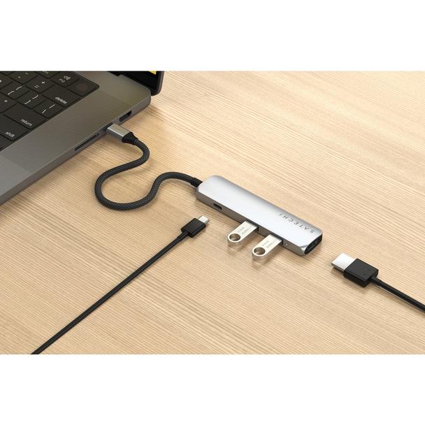 SATECHI adapter HUB 4w1 Typ C ST-P4SS srebrny