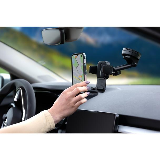 Uchwyt na telefon do samochodu uniwersalny Forcell F-Grip Guardian do szyby / deski czarny