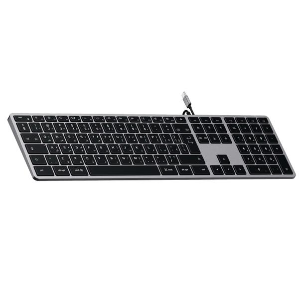 Klawiatura przewodowa USB C QWERTY Satechi Slim W3 Wired ST-UCSW3M szara