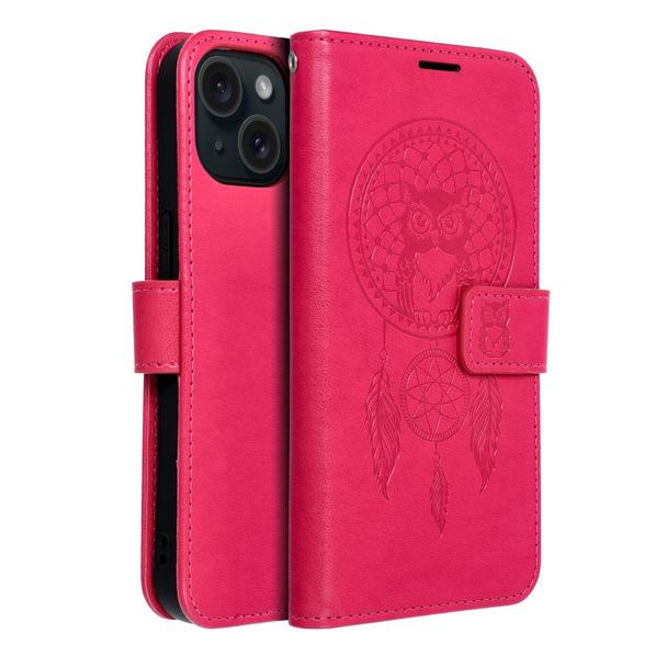 Etui z klapką na iPhone 15 Mezzo Book łapacz snów magenta