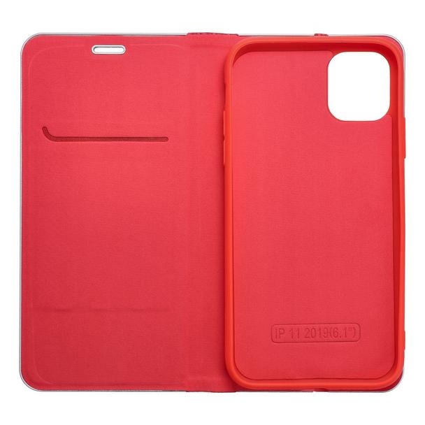 Etui z klapką na iPhone 17 AIR Luna Book Carbon czerwone