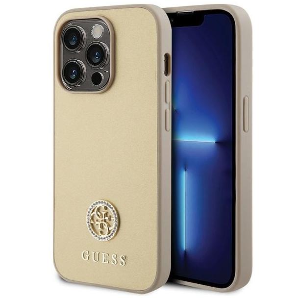 GUESS futerał do IPHONE 15 Pro GUHCP15LPS4DGPD (Strass Metal Logo) złoty