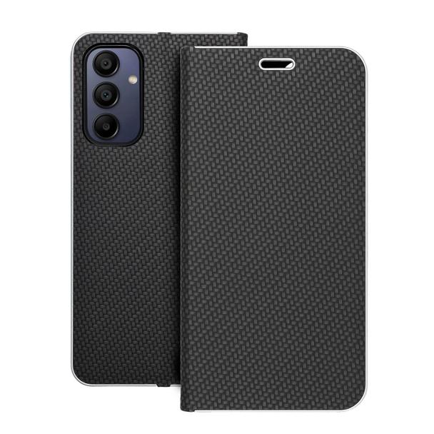 Etui z klapką na Samsung A15 4G / A15 5G Luna Book Carbon czarne