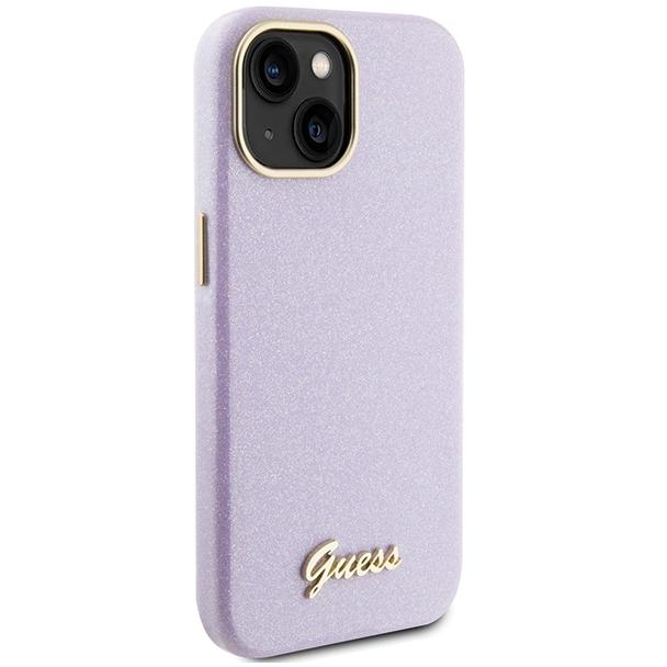 GUESS futerał do IPHONE 13 / 14 / 15 GUHCP15SPGMCSL (Glitter Glossy Script) liliowy