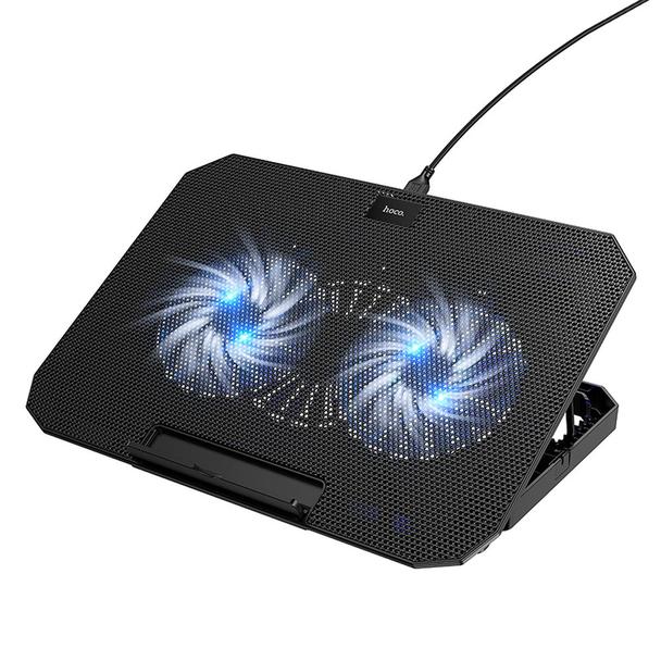 Podstawka chłodząca pod laptop regulowana 2 x USB A LED Hoco GA4 czarna