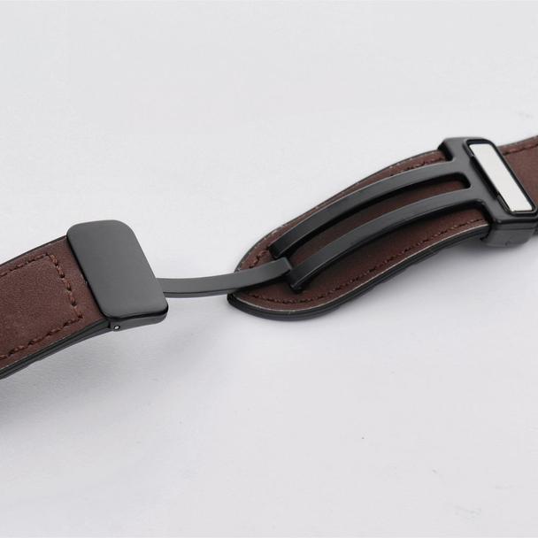 Pasek do zegarka 22 mm Titmo Strap S5 ekoskóra ciemny brązowy