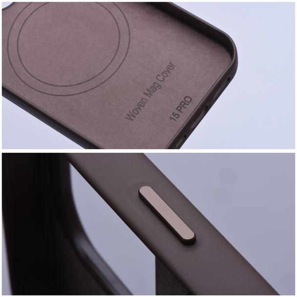 Futerał do iPhone 13 PRO Woven Mag Cover zgodny z MagSafe jasnobrązowy
