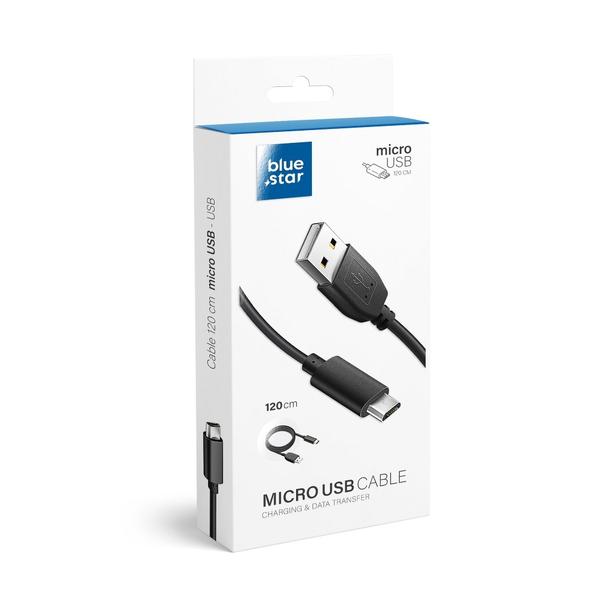 Kabel USB A do Micro USB Blue Star Lite 3A 1,2 m czarny