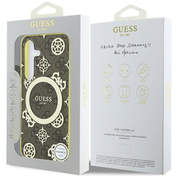 GUESS futerał do SAMSUNG S25 GUHMS25SH4PYEEW (Magnetic IML Peony on 4G Background) brązowy