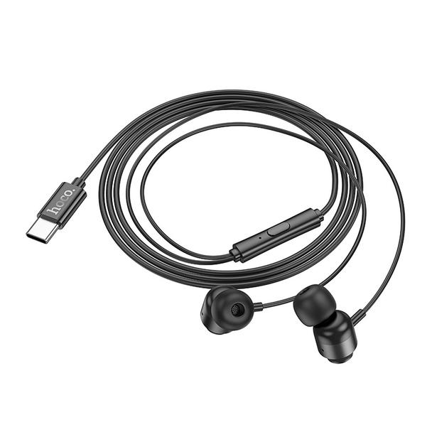 Słuchawki przewodowe douszne USB C Hoco M122 czarne