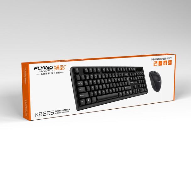 Zestaw klawiatura QWERTY + myszka przewodowy USB A K8605  U+U