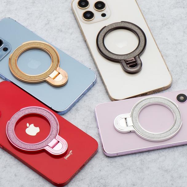 Stojak na telefon CIRCLE GLITTER - naklejany - złoty