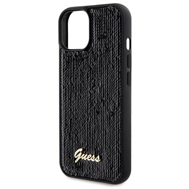 GUESS futerał do IPHONE 13 / 14 / 15 GUHCP15SPSFDGSK (Sequin Script Metal) czarny