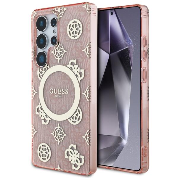 GUESS futerał do SAMSUNG S25 Ultra GUHMS25LH4PYEEP (Magnetic IML Peony on 4G Background) różowy