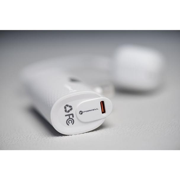 Powerbank Forcell F-Energy Power Plug F5K3 PD 20W 5000 mAh z wbudowanym złączem USB C biały