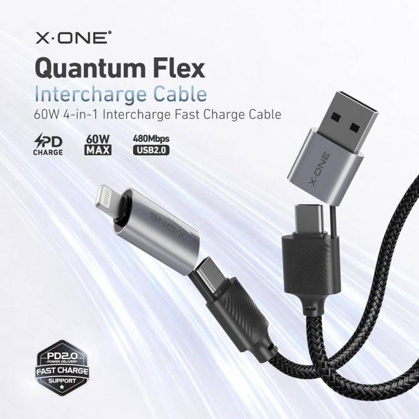Kabel USB X-ONE QuantumFlex - typ C do C max 60W 1,2m czarny