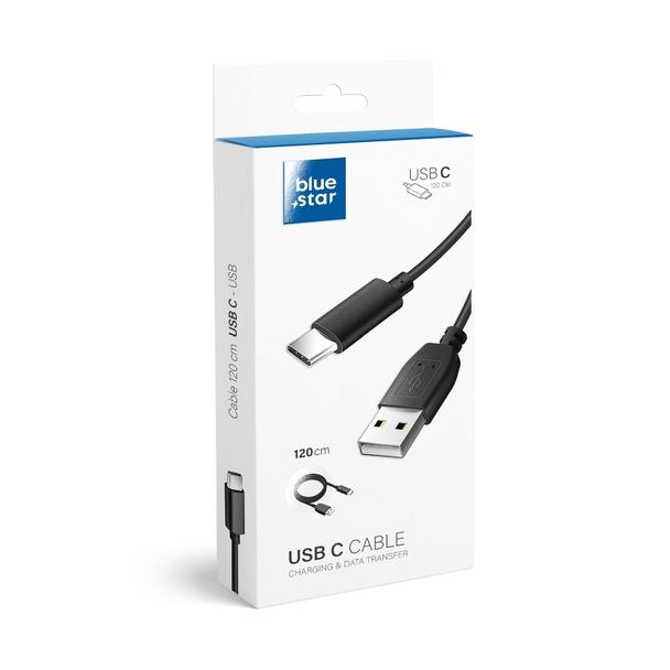 Kabel USB A do USB C Blue Star Lite 3A 1,2 m czarny