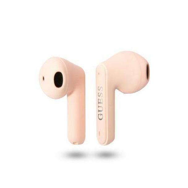 GUESS słuchawki bezprzewodowe bluetooth TWS + stacja dokująca GUTWST82TRP (Triangle Logo) różowe