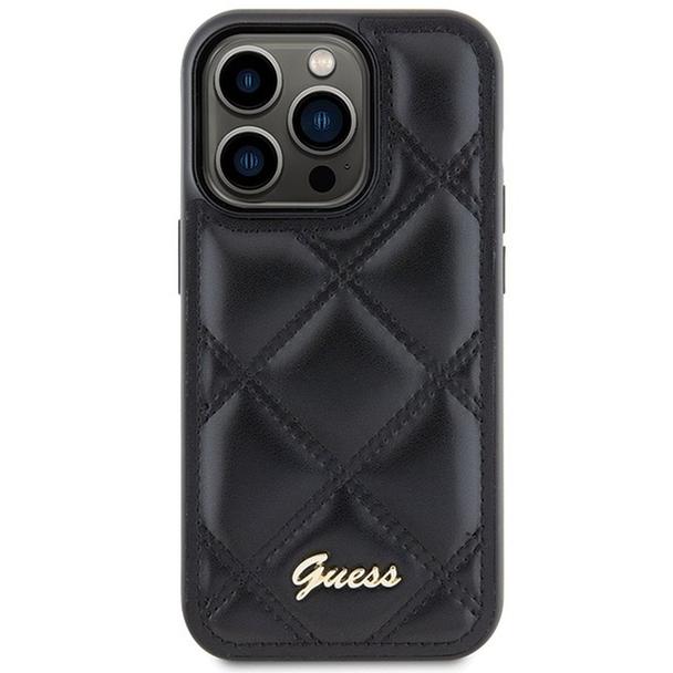 GUESS futerał do IPHONE 15 Pro Max GUHCP15XPSQSQSK (Quilted Metal Logo) czarny