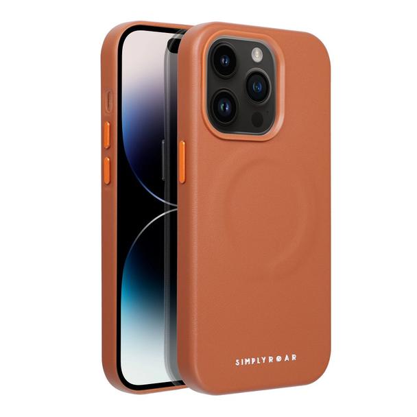 ROAR futerał LEATHER MAG kompatybilny z MagSafe do IPHONE 14 Pro Brązowy