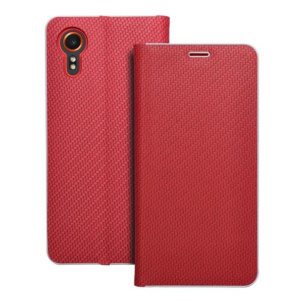 Etui z klapką na Samsung Xcover 7 Luna Book Carbon czerwone